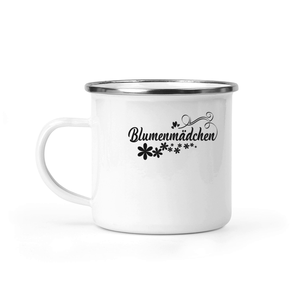 Flower Girl black Flowers Camping Mug