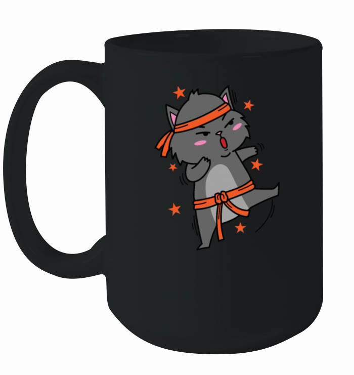 Cat doing Martial Arts Sport Hobby Pet Ceramic Mug