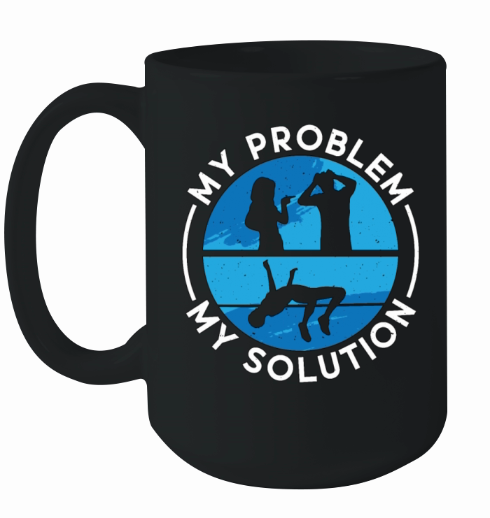 High Jumper My Problem My Solution Pictogram Dad Ceramic Mug