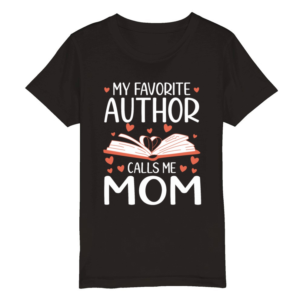 Author Gift Writing Quote Bookworm Author Organic Kids Crewneck T-shirt