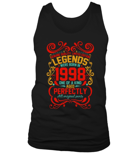 Vintage Authentic 1998 Birthday Gifts idea Tank Top Unisex