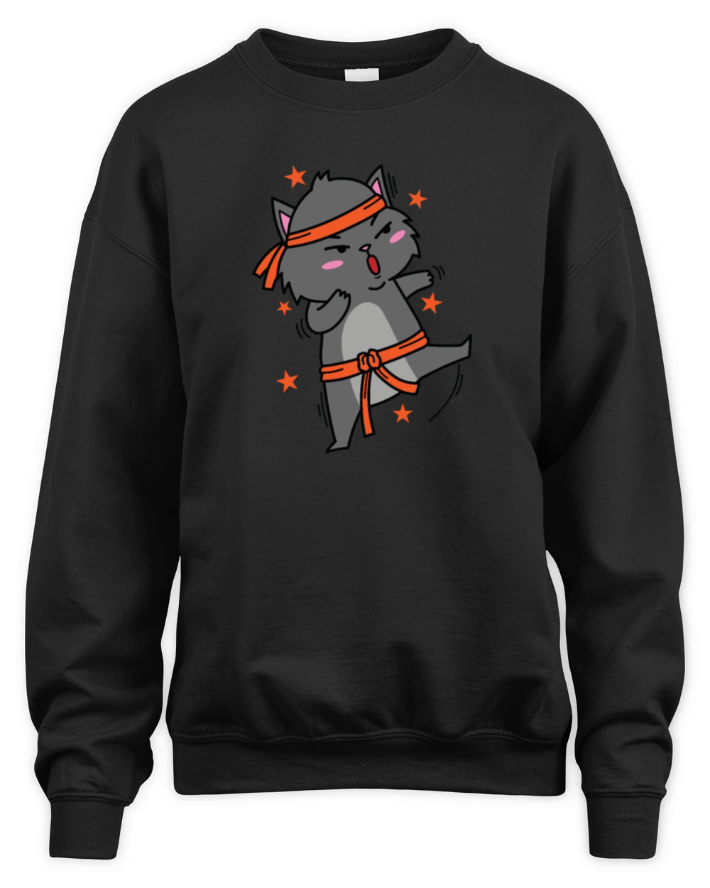 Cat doing Martial Arts Sport Hobby Pet Unisex Premium Crewneck Sweatshirt