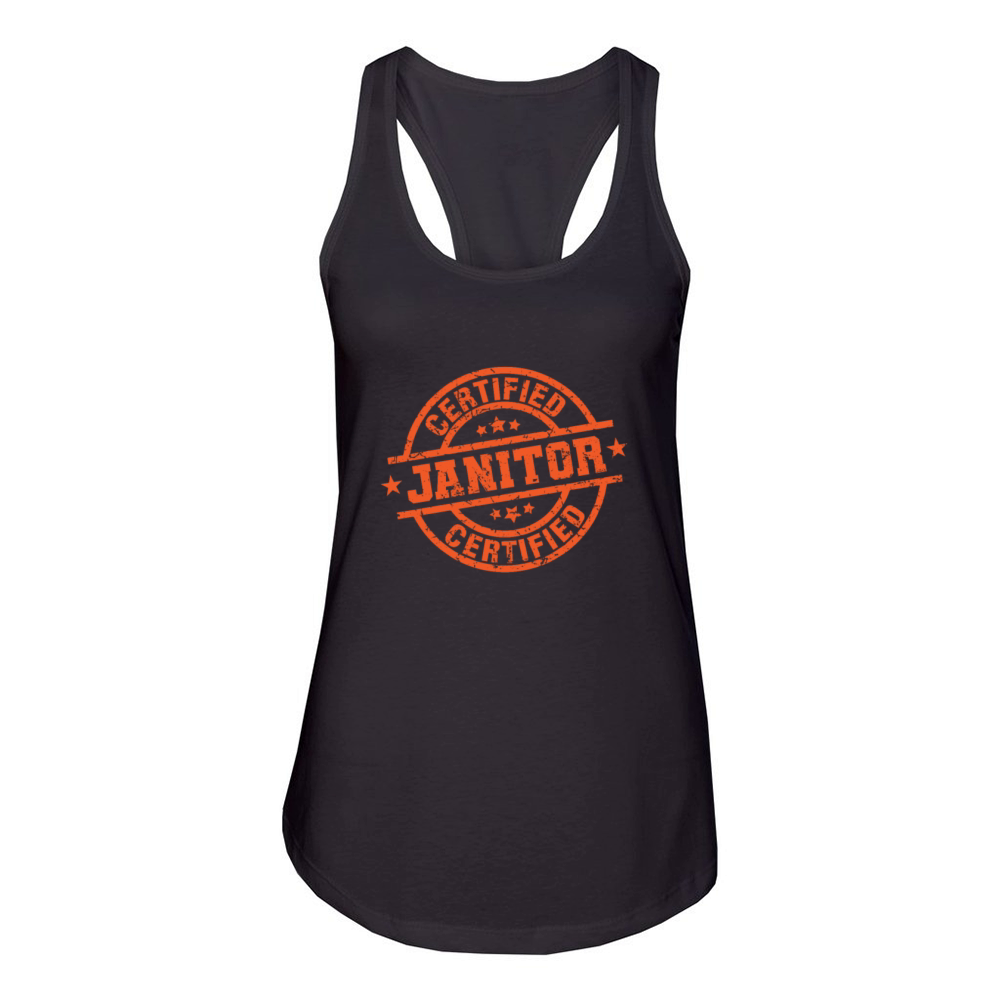 Certified Janitor Profession Work Women's Racerback Tank