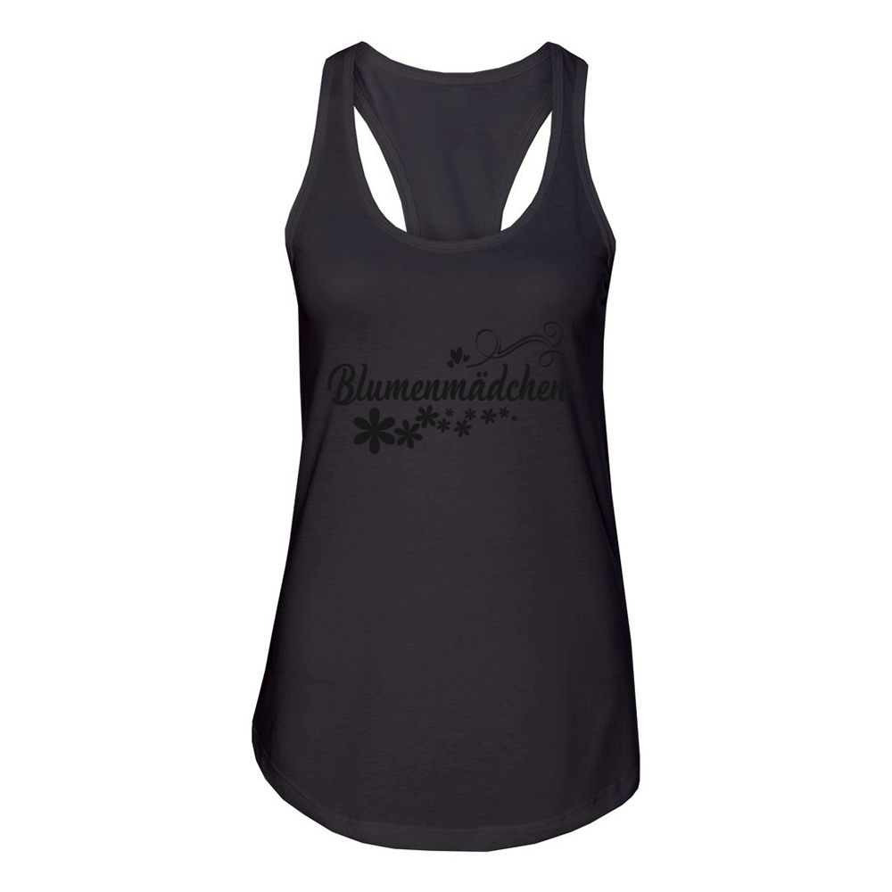 Flower Girl black Flowers Women's Racerback Tank