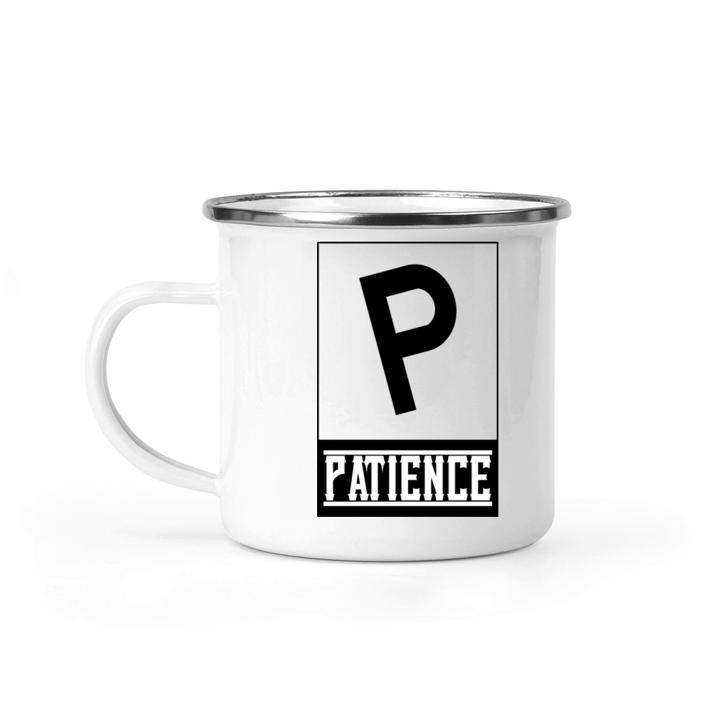 patience sign design Camping Mug