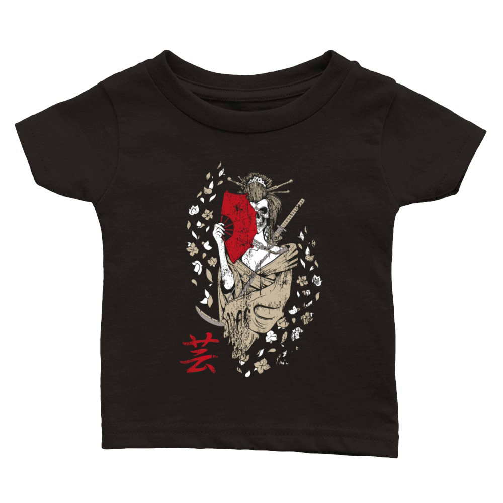 Maiko Geisha Girl Mask Of Death Japanese Aesthetic Classic Baby Crewneck T-shirt