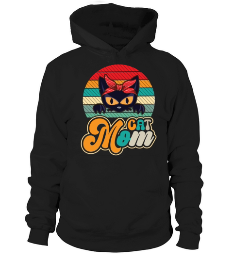 Funny Cat Mom Women Retro Vintage Black Cats Hoodie Unisex