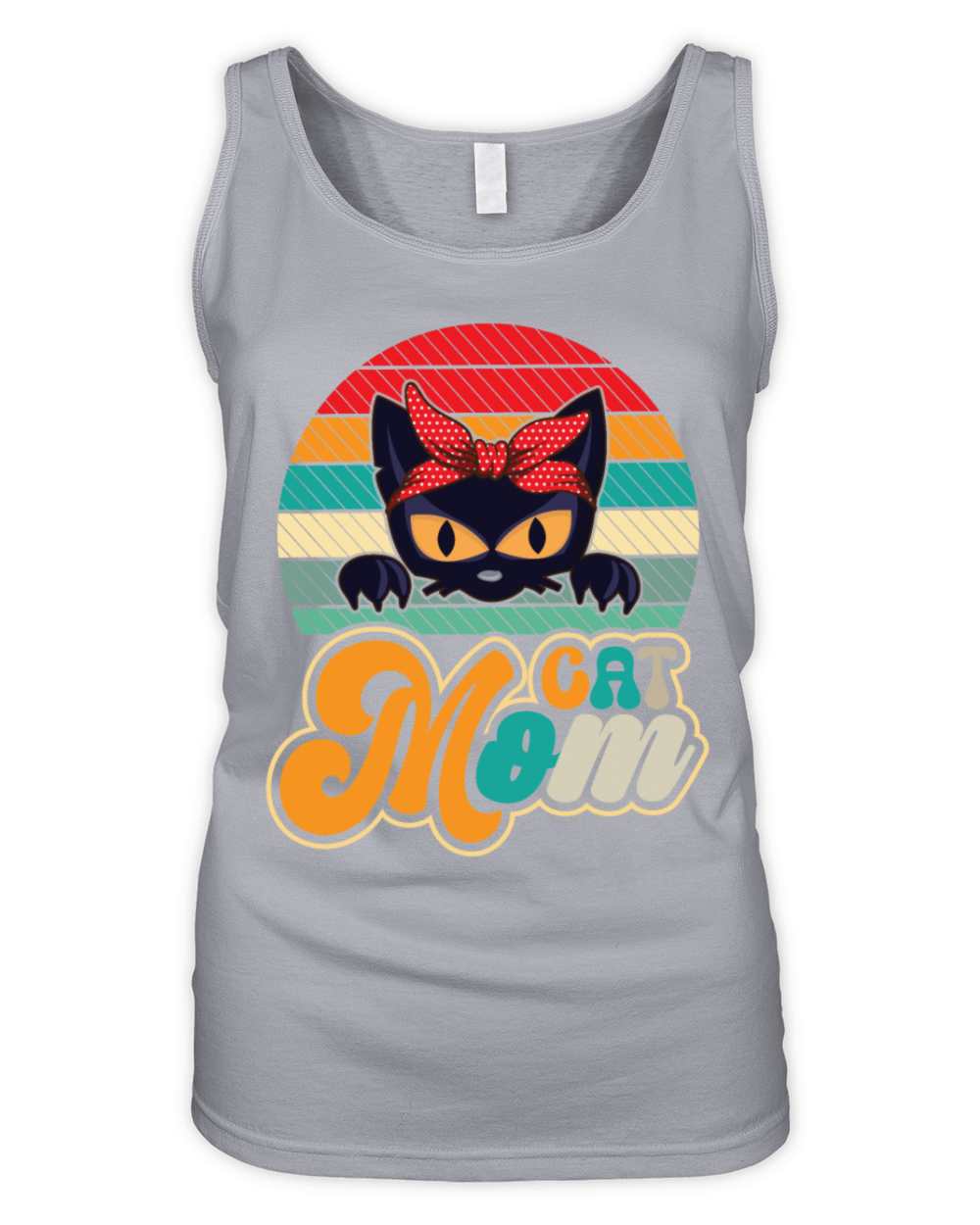 Funny Cat Mom Women Retro Vintage Black Cats Organic Women's Tank Top