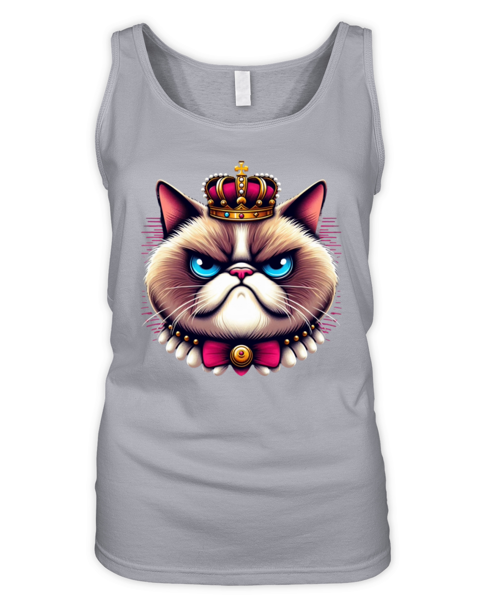 Grumpy Face Funny Cat Graphic for Men Women Boys Organic Women's Tank Top