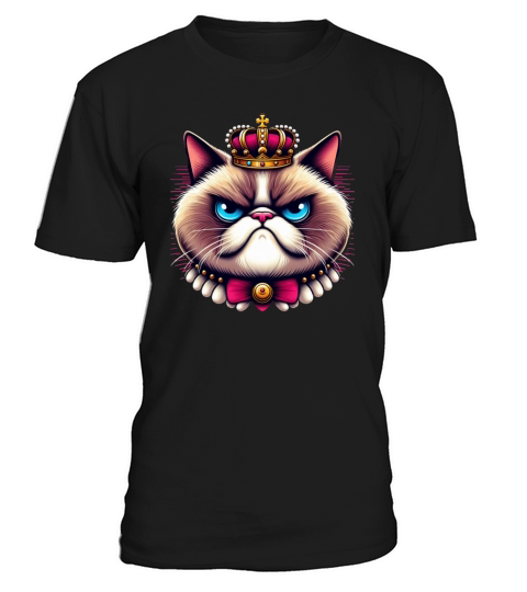 Grumpy Face Funny Cat Graphic for Men Women Boys T-Shirt Unisex
