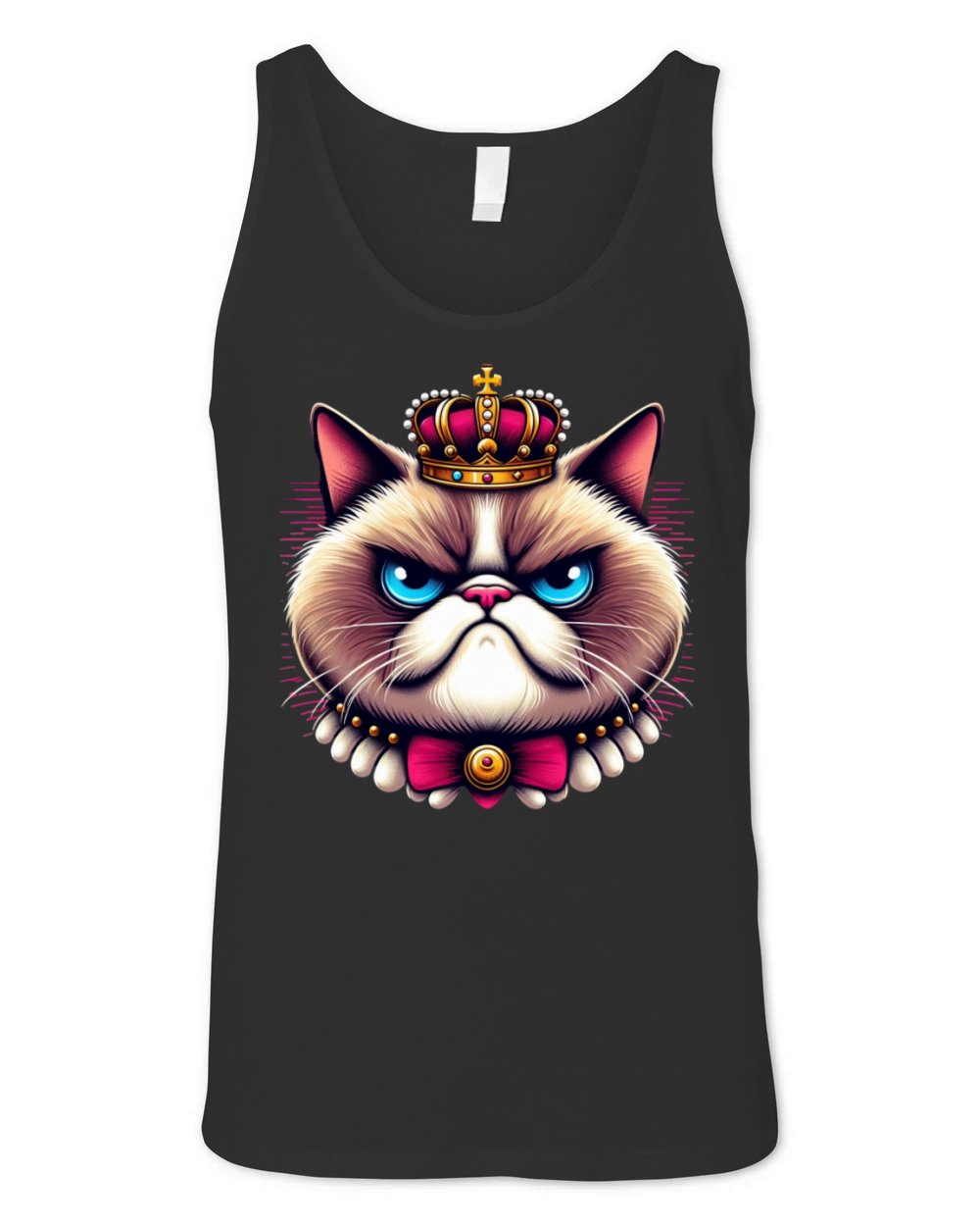 Grumpy Face Funny Cat Graphic for Men Women Boys Unisex Jersey Tank