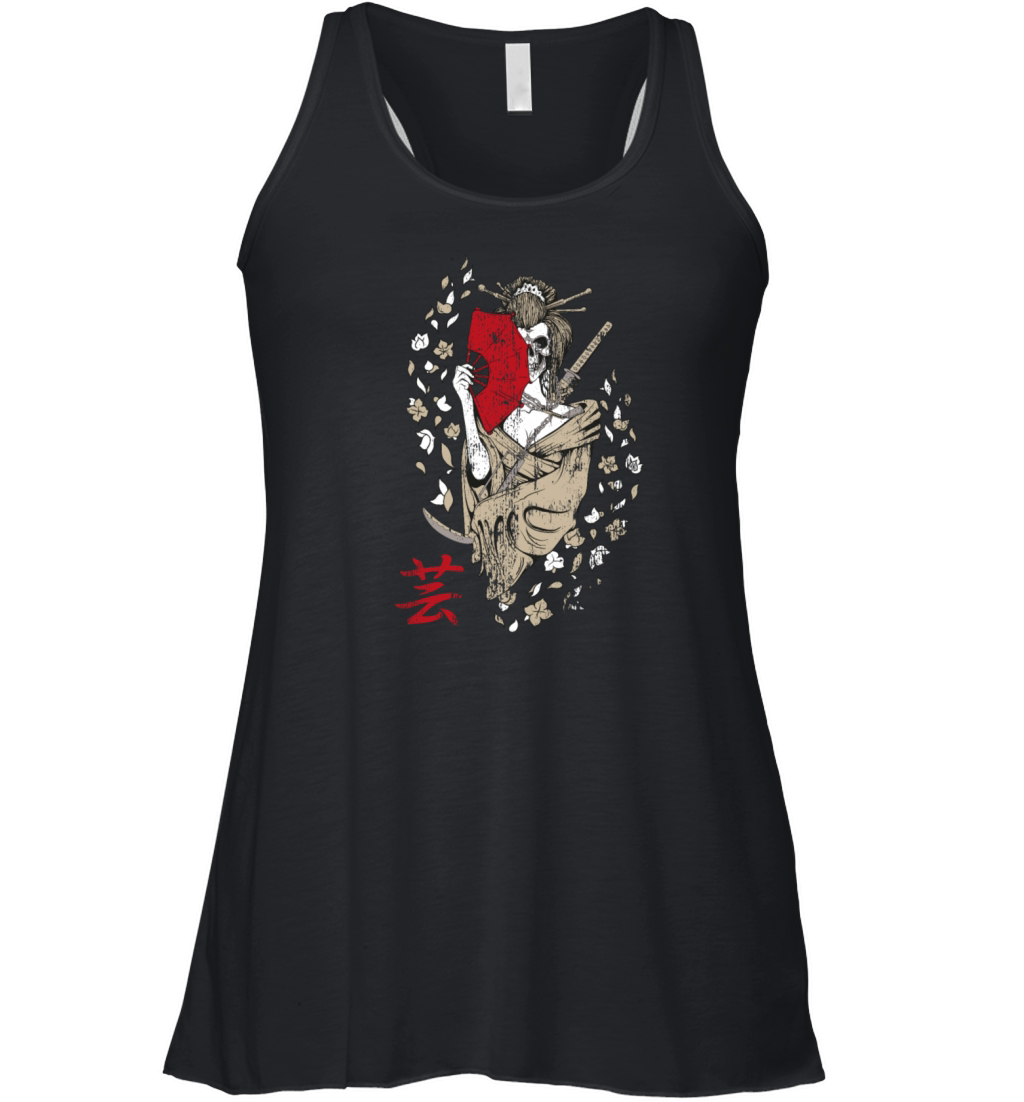 Maiko Geisha Girl Mask Of Death Japanese Aesthetic Women's Flowy Tank Top