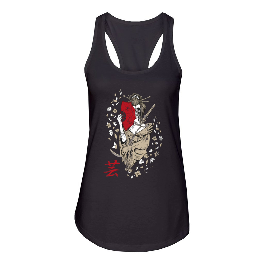 Maiko Geisha Girl Mask Of Death Japanese Aesthetic Women's Racerback Tank
