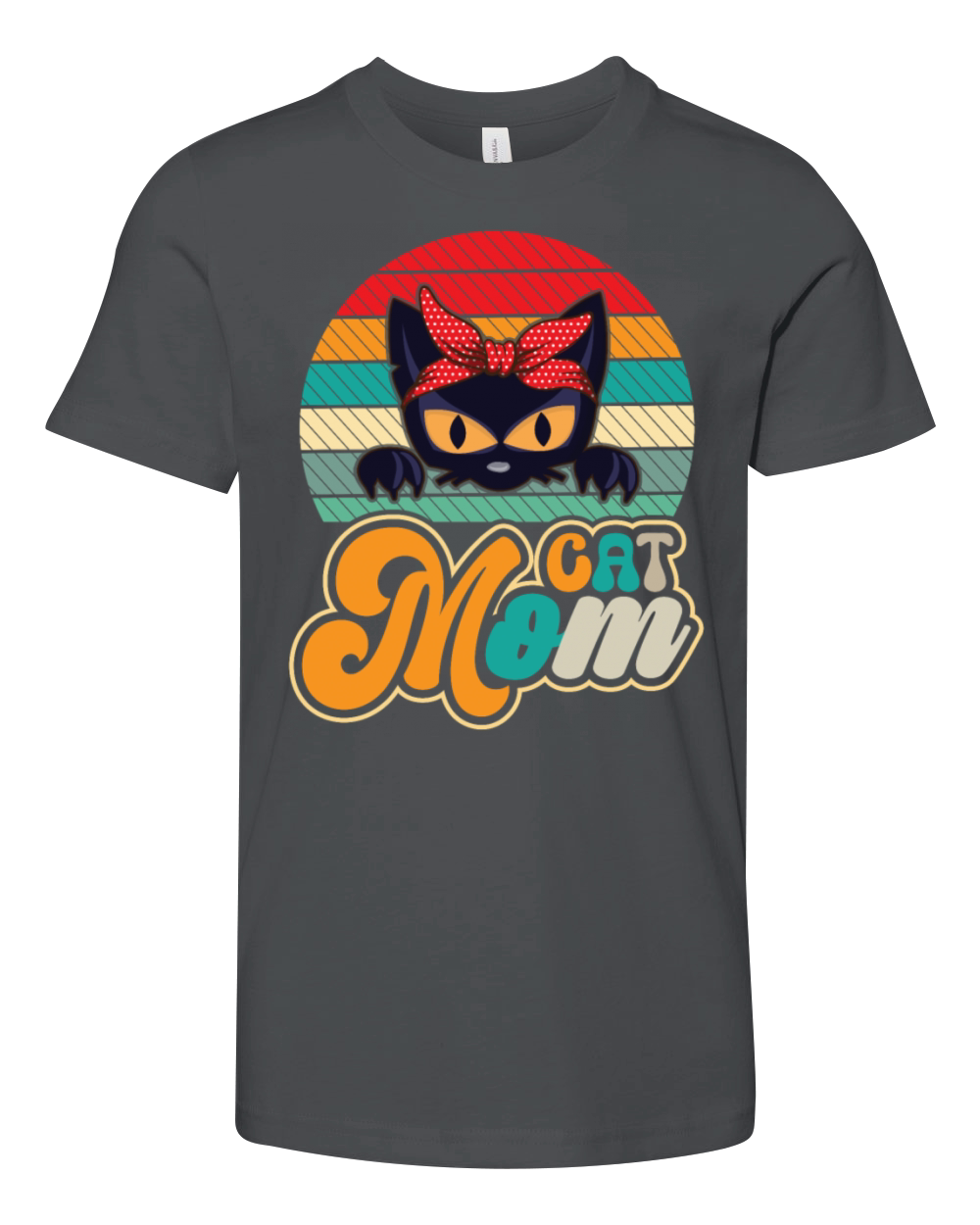 Funny Cat Mom Women Retro Vintage Black Cats Youth Unisex Jersey Tee