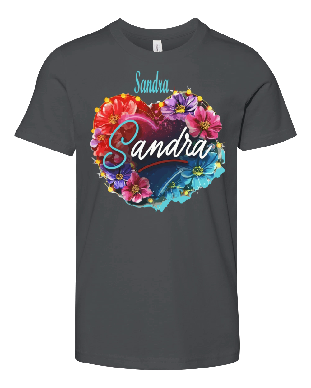 Sandra fonts design Youth Unisex Jersey Tee