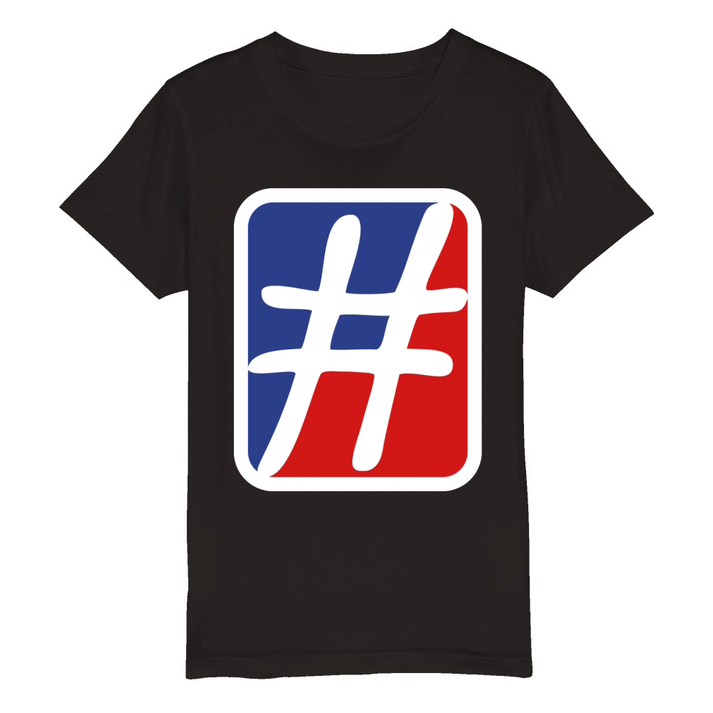 Red Blue Hashtag Organic Kids Crewneck T-shirt