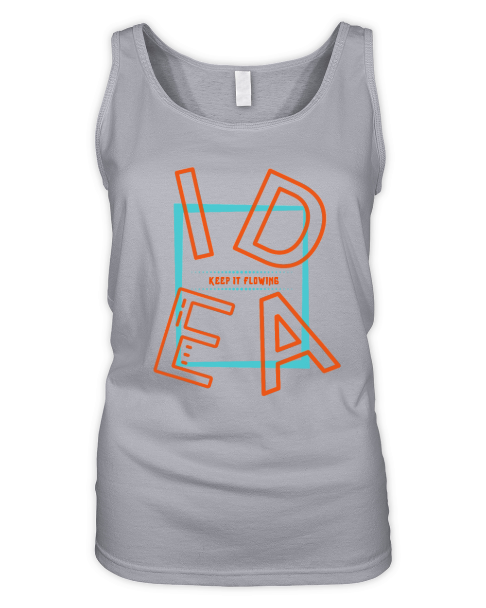 "Idea" Keep it Flowing Oversized Text Design Organic Women's Tank Top