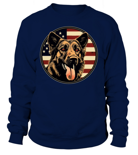 German Shepherd Funny Dog Vintage Retro American Sweatshirt Unisex