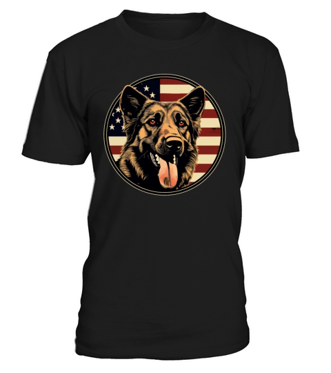 German Shepherd Funny Dog Vintage Retro American T-Shirt Unisex