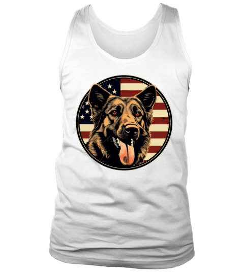 German Shepherd Funny Dog Vintage Retro American Tank Top Unisex