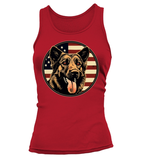 German Shepherd Funny Dog Vintage Retro American Tank top Woman