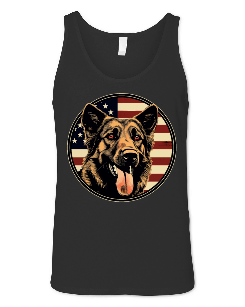 German Shepherd Funny Dog Vintage Retro American Unisex Jersey Tank