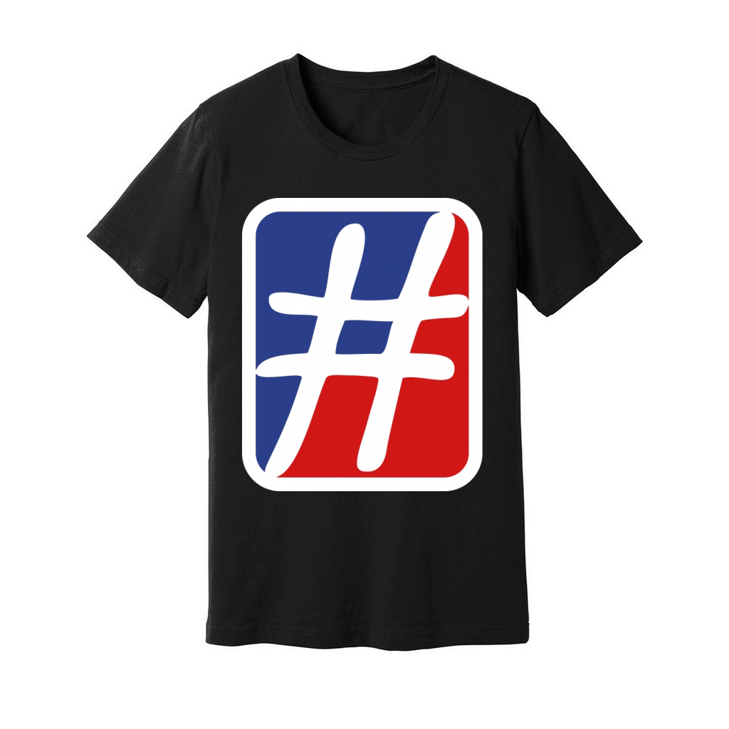 Red Blue Hashtag Unisex Jersey Tee