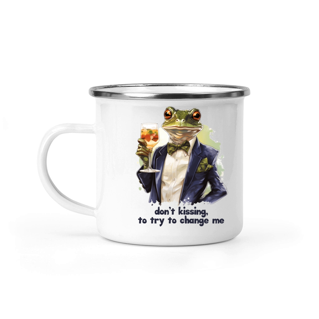 Cool Frog in a Dinner Jacket with a Drink Quote Camping Mug