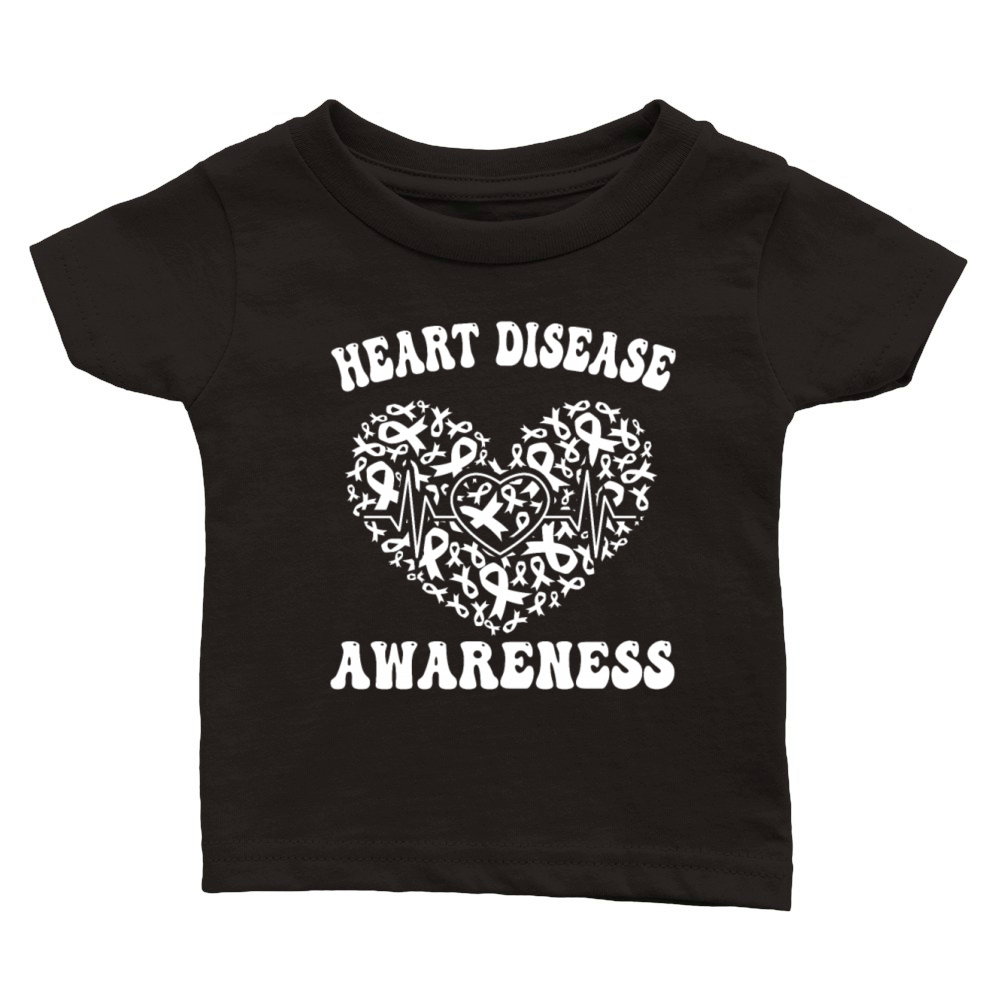 Heart Disease Awareness Heart In February Wear Red Classic Baby Crewneck T-shirt