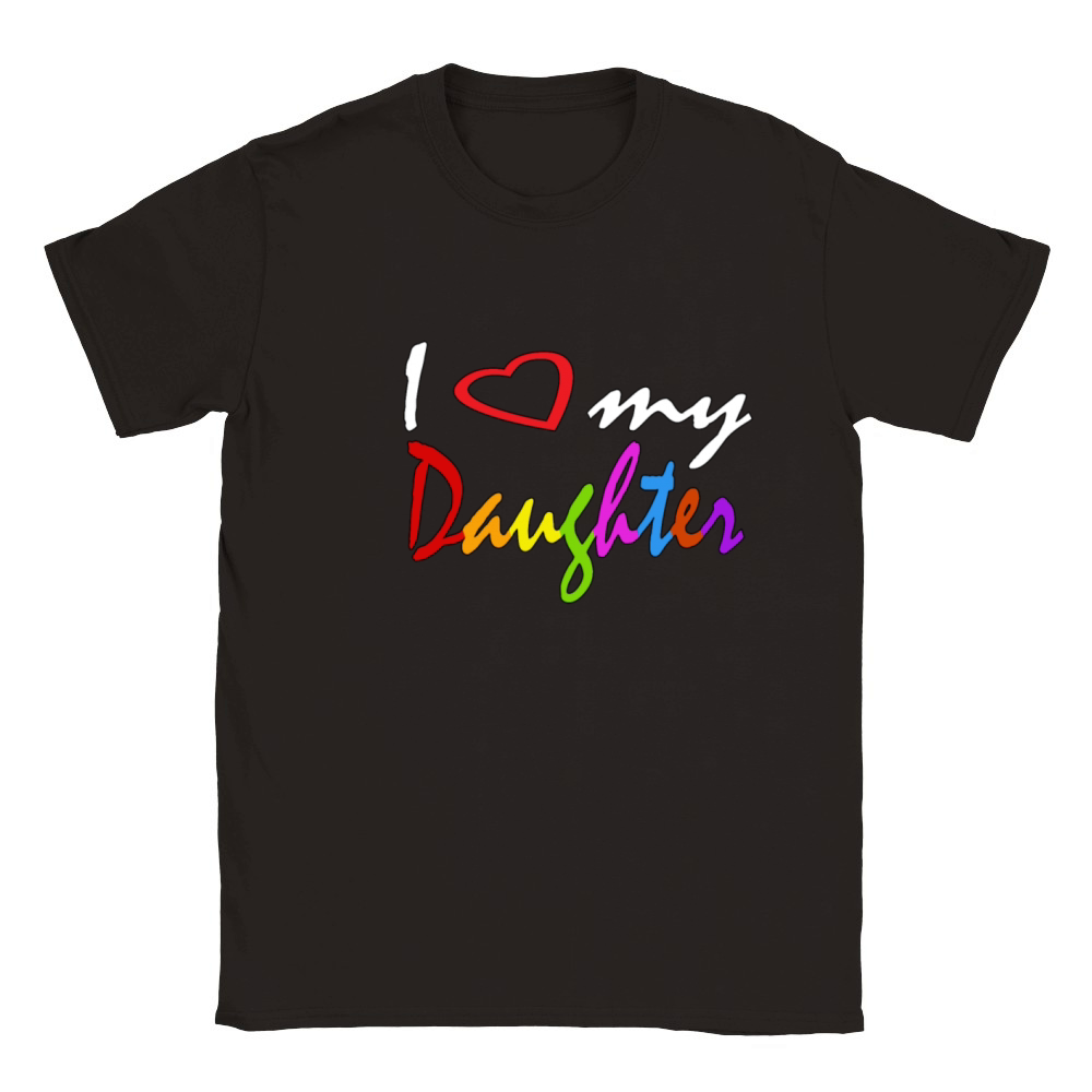 I Love My Daughter Funny Shirt Classic Kids Crewneck T-shirt