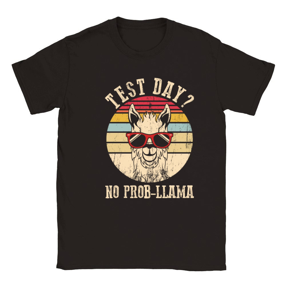 Test Day No Prob-Llama Teacher Exam Testing Classic Kids Crewneck T-shirt
