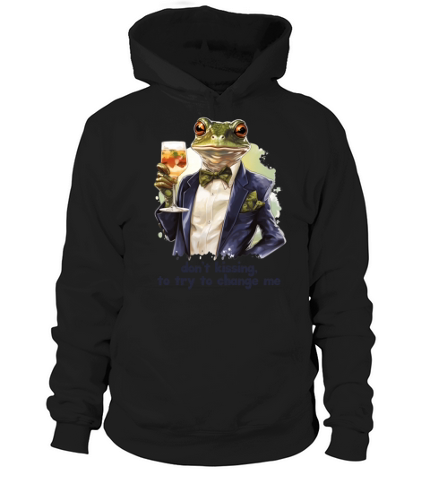 Cool Frog in a Dinner Jacket with a Drink Quote Hoodie Unisex
