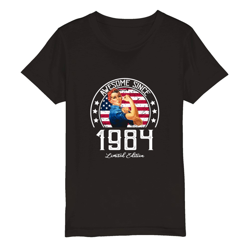 Awesome Since Vintage 1984 Limited Edition Organic Kids Crewneck T-shirt