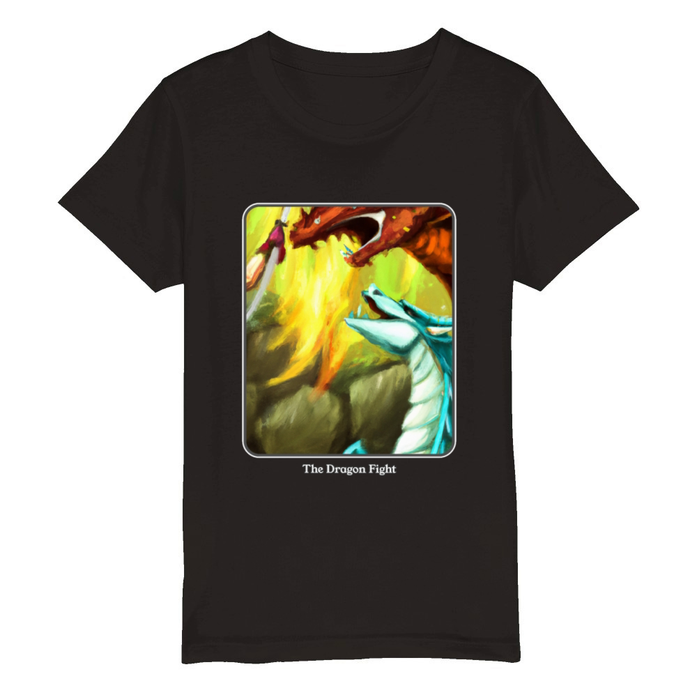 Dragon Fury Night Battle Organic Kids Crewneck T-shirt