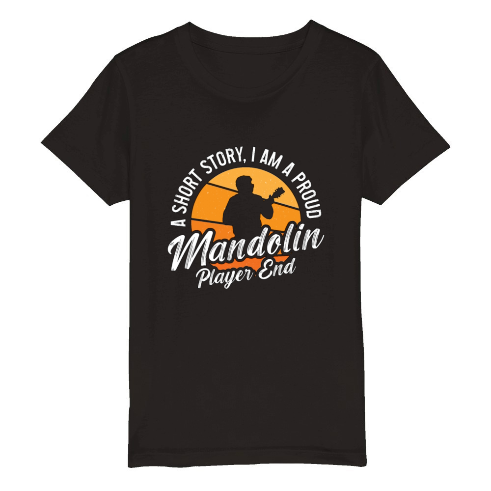 Mandolin Player A Short Story I Am Bluegrass Music Organic Kids Crewneck T-shirt