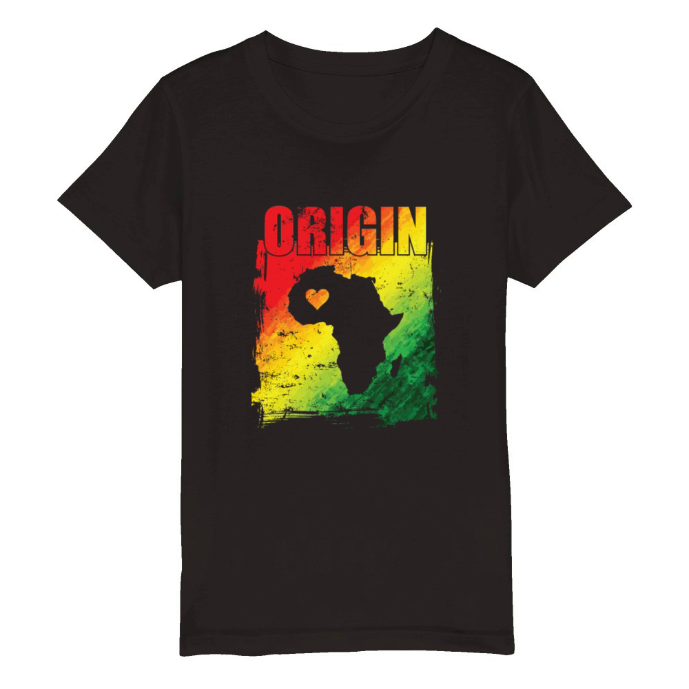 Origin Map Africa Heart Continent Africa Organic Kids Crewneck T-shirt
