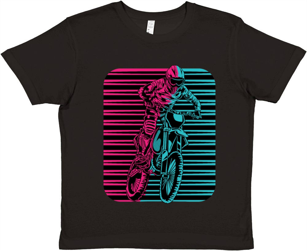 Motorcross Sunset Motorcyclist Gift Premium Kids Crewneck T-shirt