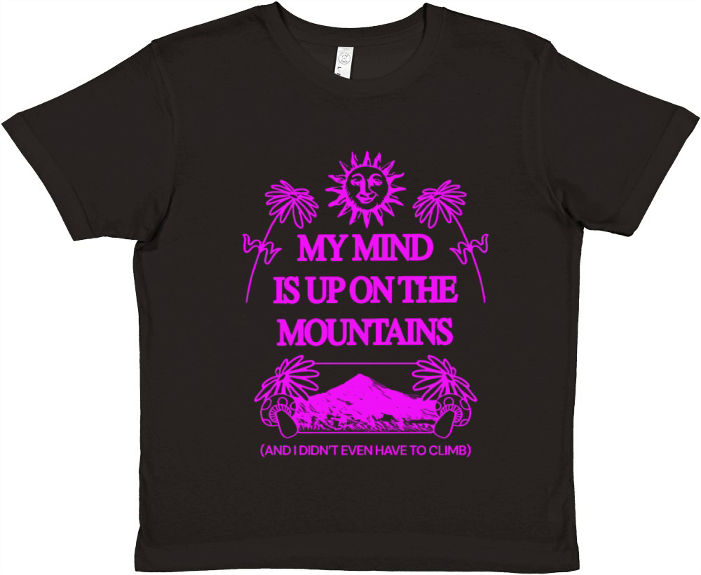 My Mind Is Up On The Mountains Premium Kids Crewneck T-shirt