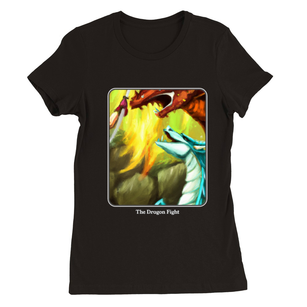 Dragon Fury Night Battle Premium Womens Crewneck T-shirt
