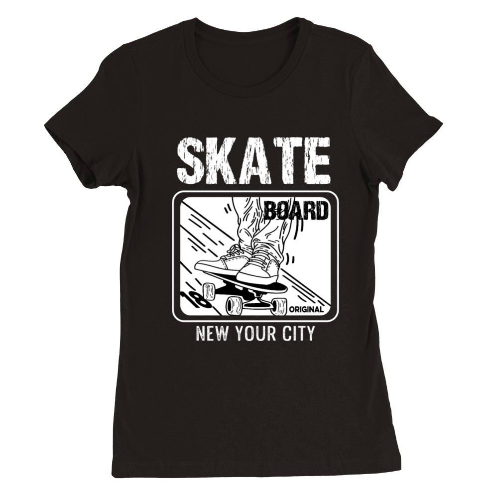 New York City Skateboarder Gift Premium Womens Crewneck T-shirt