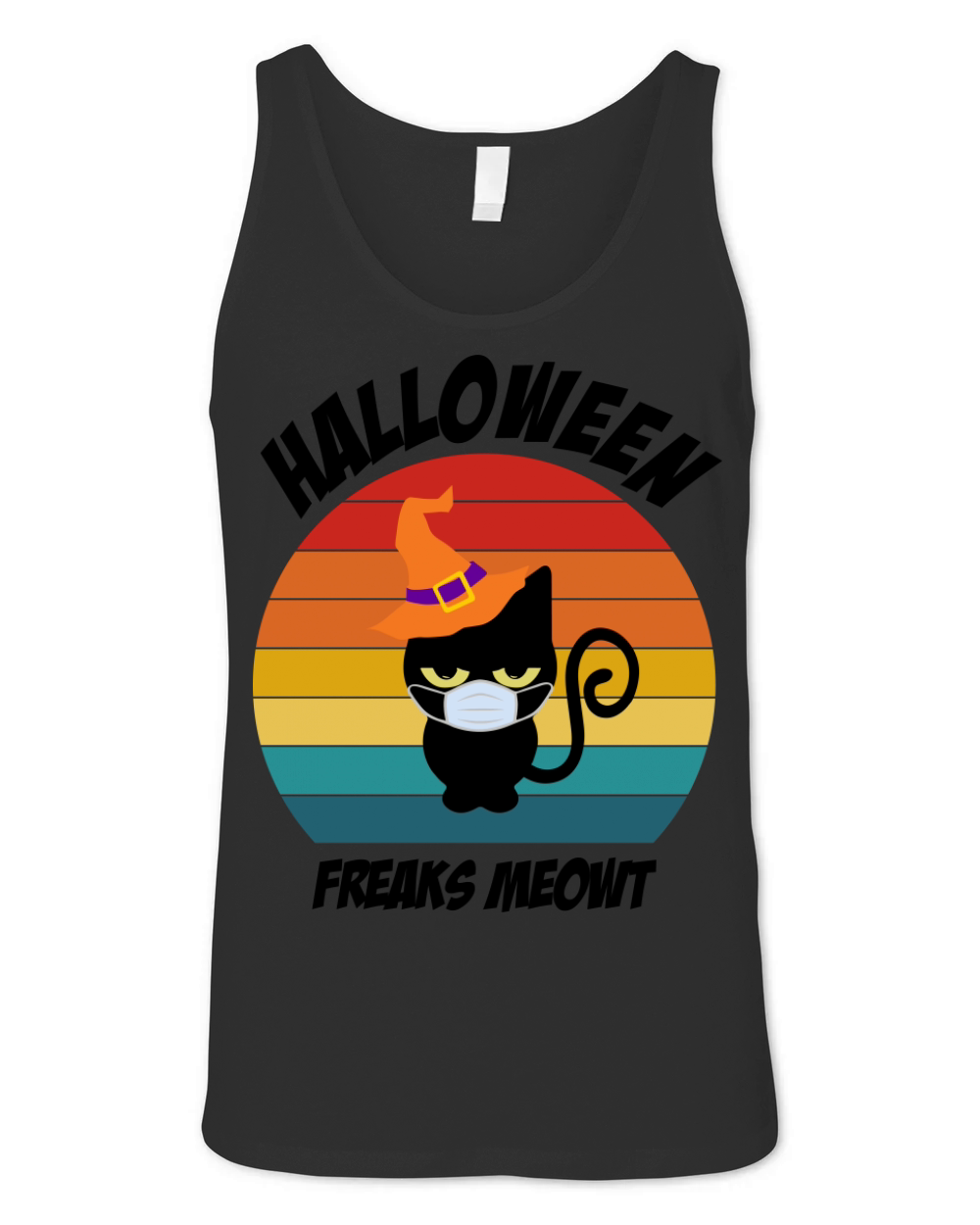 Halloween freaks meowt Unisex Jersey Tank