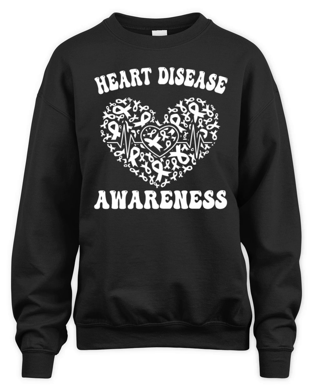 Heart Disease Awareness Heart In February Wear Red Unisex Premium Crewneck Sweatshirt
