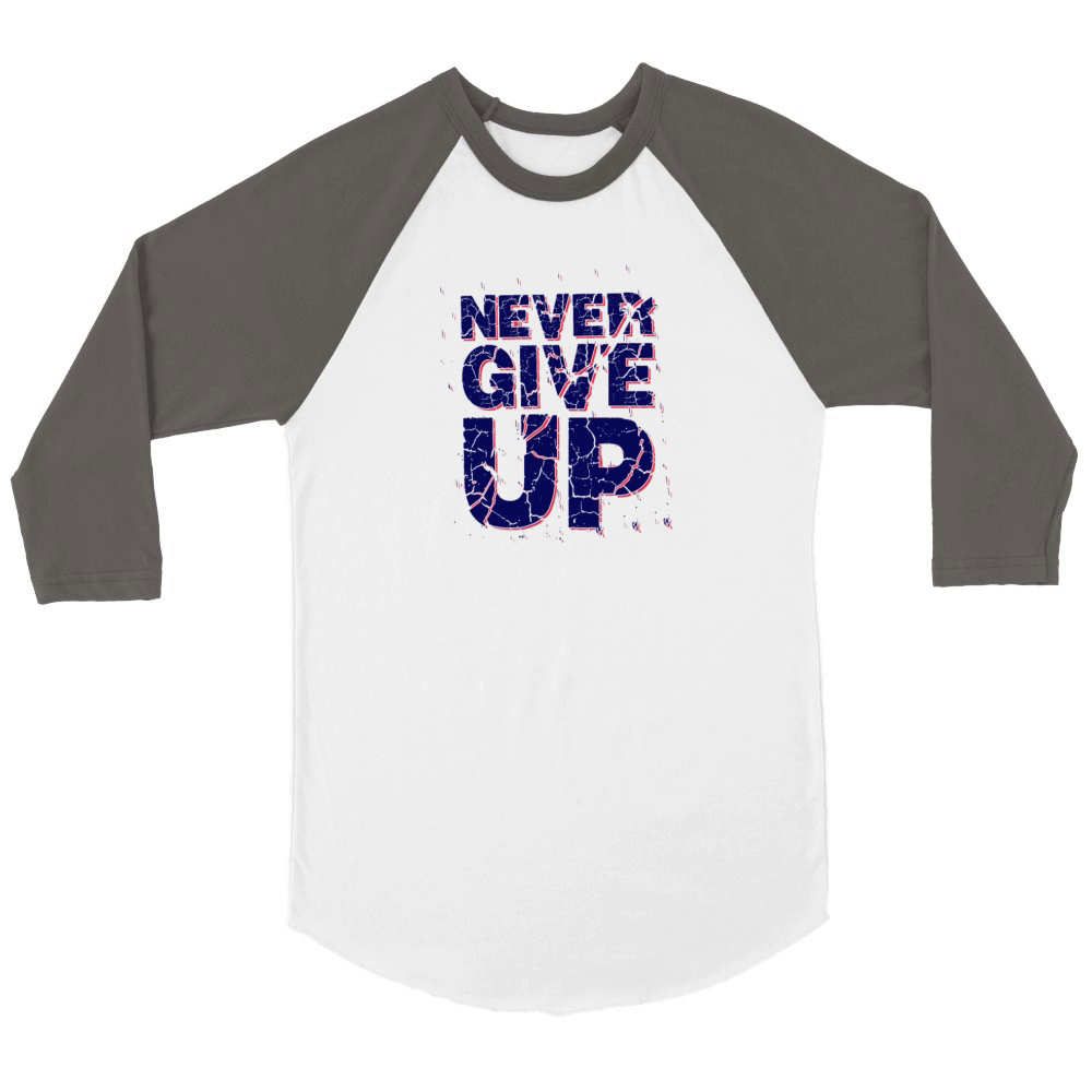 Pngtree never give up quote design 6022221 Unisex ¾ sleeve Raglan T-shirt