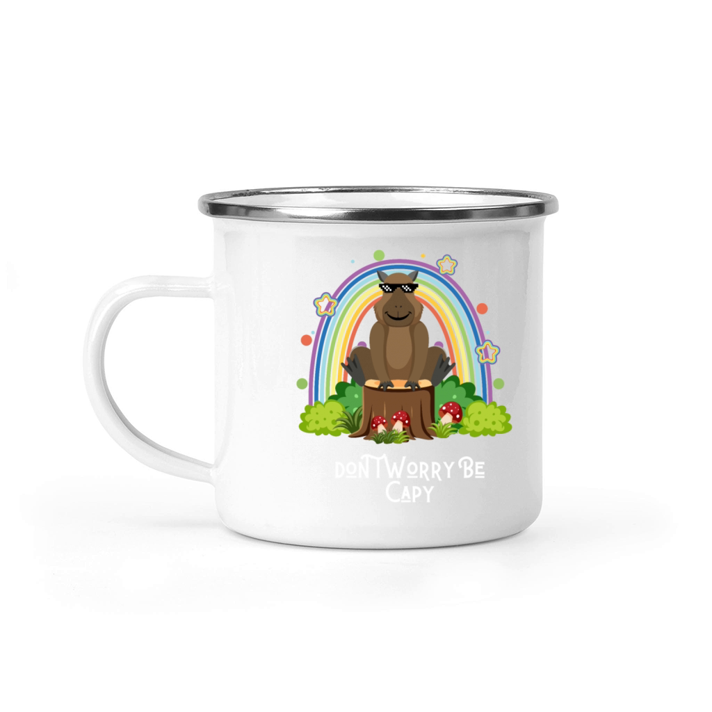 Retro Rodent Funny Capybara Dont Be Worry Be Capy Camping Mug