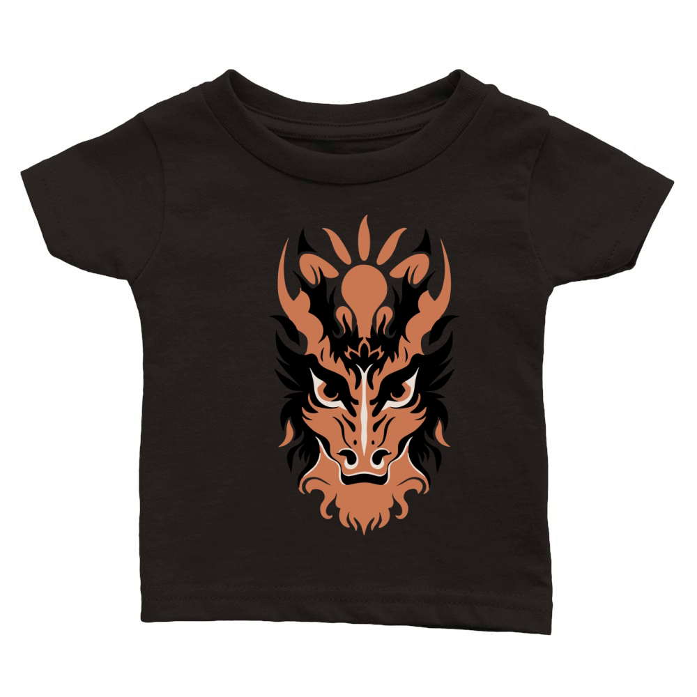 Dragon Head Vector Art Design 3 Colors Classic Baby Crewneck T-shirt
