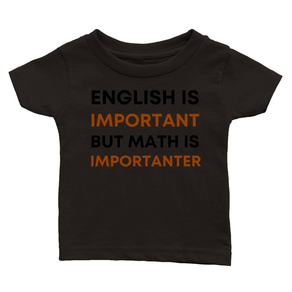 English is important but math is importanter Classic Baby Crewneck T-shirt