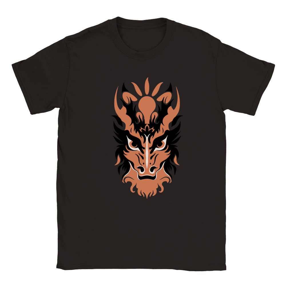 Dragon Head Vector Art Design 3 Colors Classic Kids Crewneck T-shirt