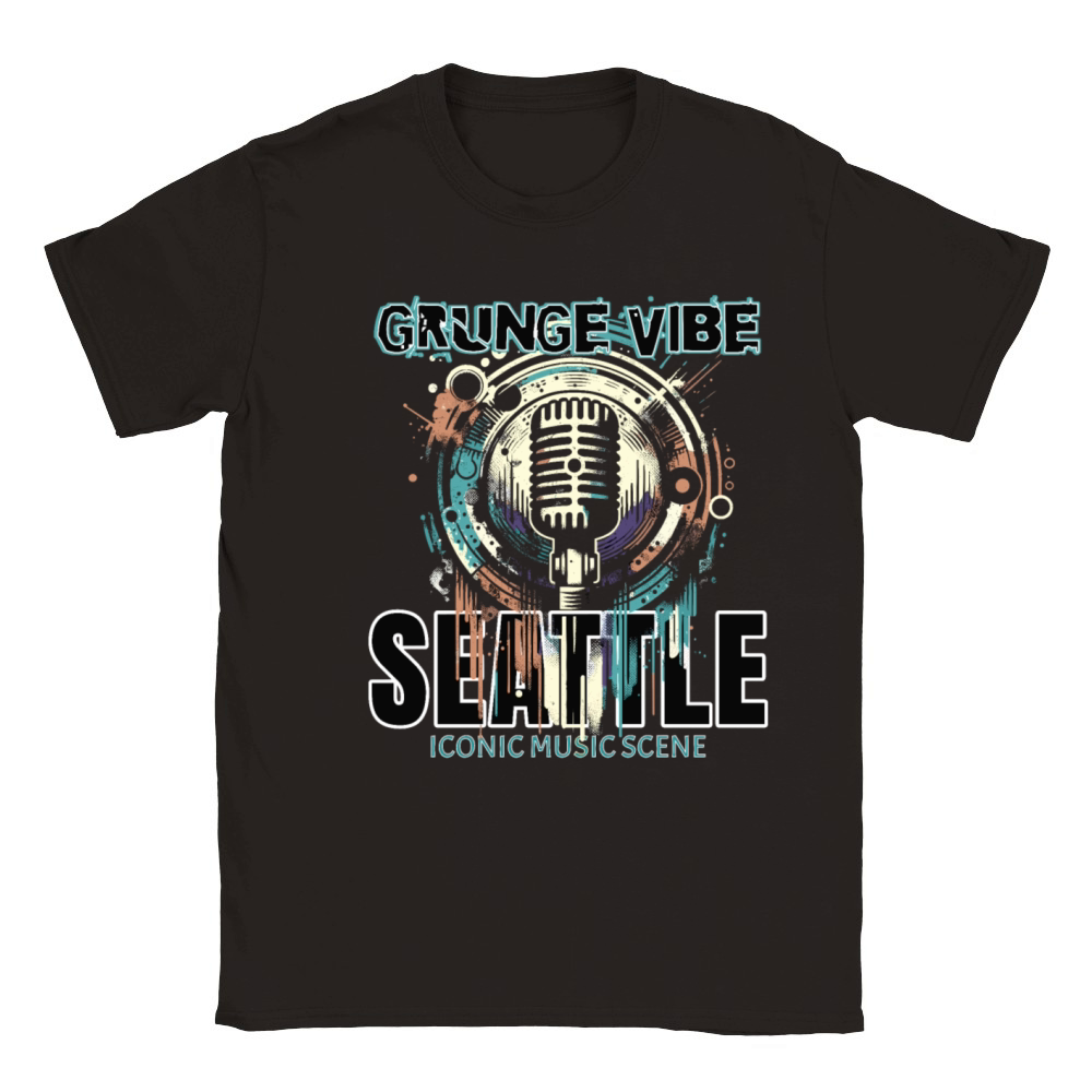 Grunge Vibe Seattle iconic music scene microphone Classic Kids Crewneck T-shirt