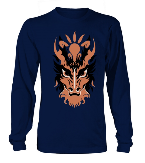 Dragon Head Vector Art Design 3 Colors Long sleeved Unisex