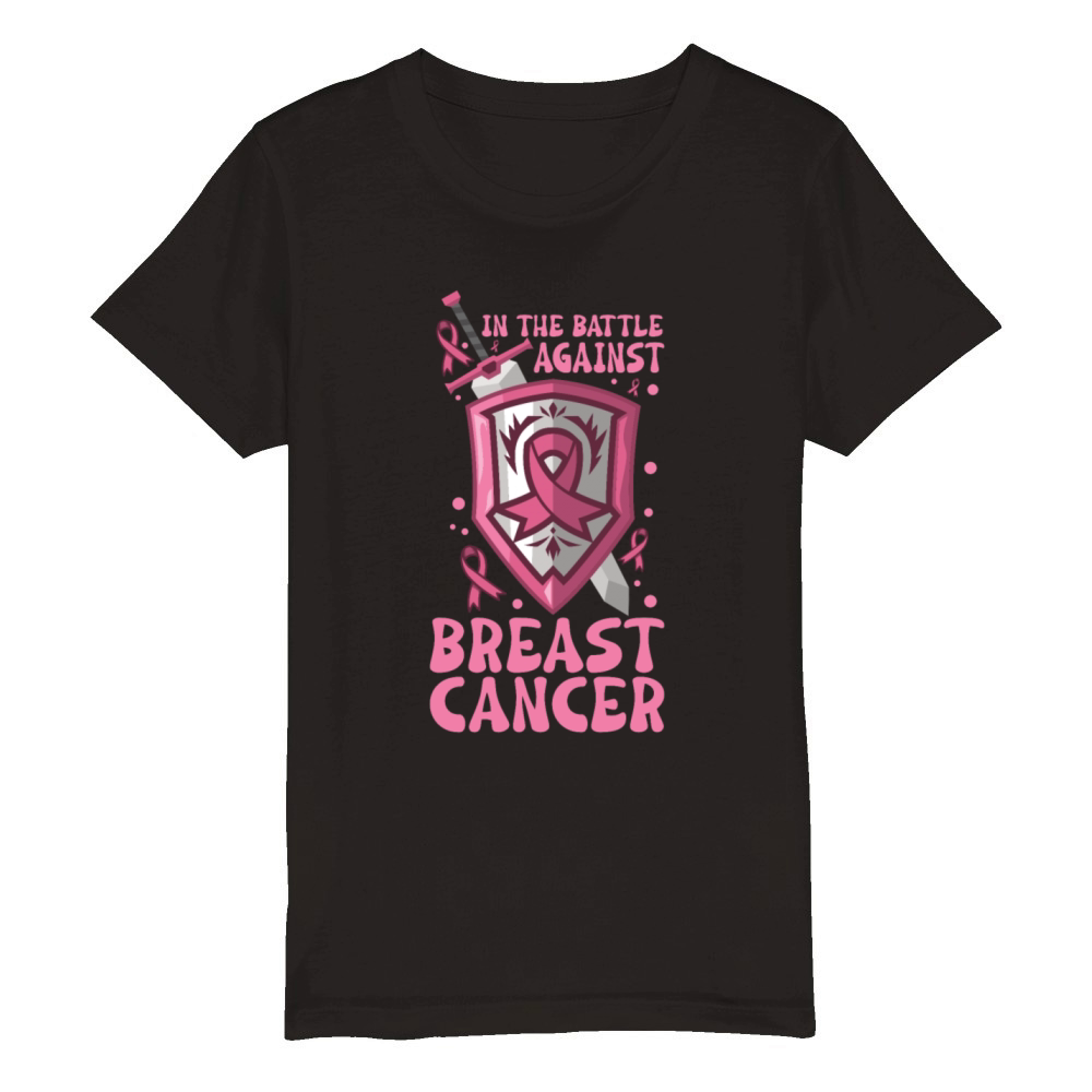 Breast cancer Awareness Support Survivors Pink Organic Kids Crewneck T-shirt